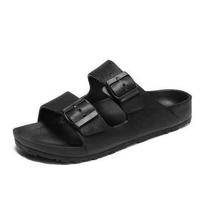 Men’s Sandals – Synthetic Leather – Open Toe – Adjustable Buckle Straps – Thick Sole