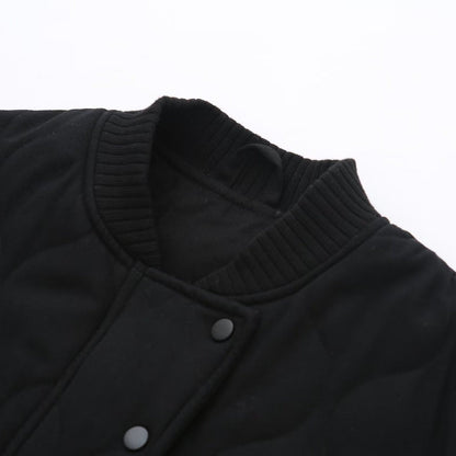 Women’s Bomber Jacket – Quilted Cotton – Oversized Fit – Zipped Hip Length Casual Wear