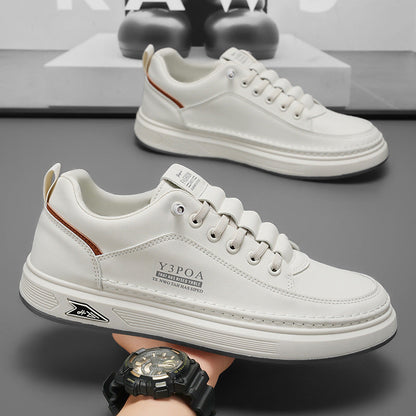 Men’s Sneakers – Synthetic Leather – Thick Sole – Lace-Up – Casual Street Style