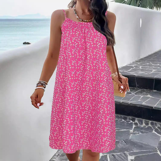 Women’s Swing Dress – Floral Print – Relaxed Fit – Knee Length