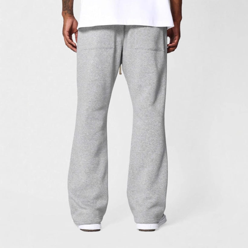 Men’s Flared Sweatpants – Cotton Fleece – Relaxed Fit – Drawstring Waist – Full Length
