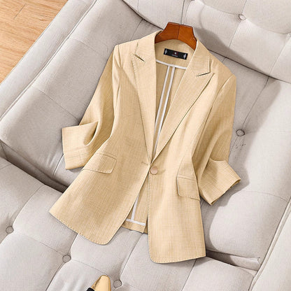 Women’s Blazer – Tailored Fit – Notched Lapel – 3/4 Sleeve – Single Button