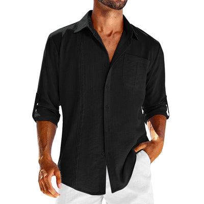 Men’s Casual Shirt – Natural Fibers – Relaxed Fit – Button Down – Long Sleeves