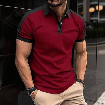 Men’s Polo Shirt – Slim Fit – 100% Cotton – Contrast Collar and Cuff Detail