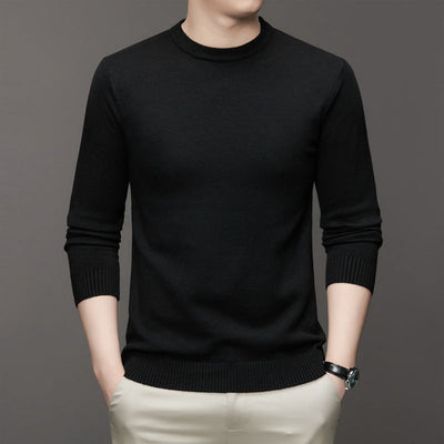 Men’s Knitted Sweater – Slim Fit – Crew Neck – Ribbed Trim – Soft Cotton Blend