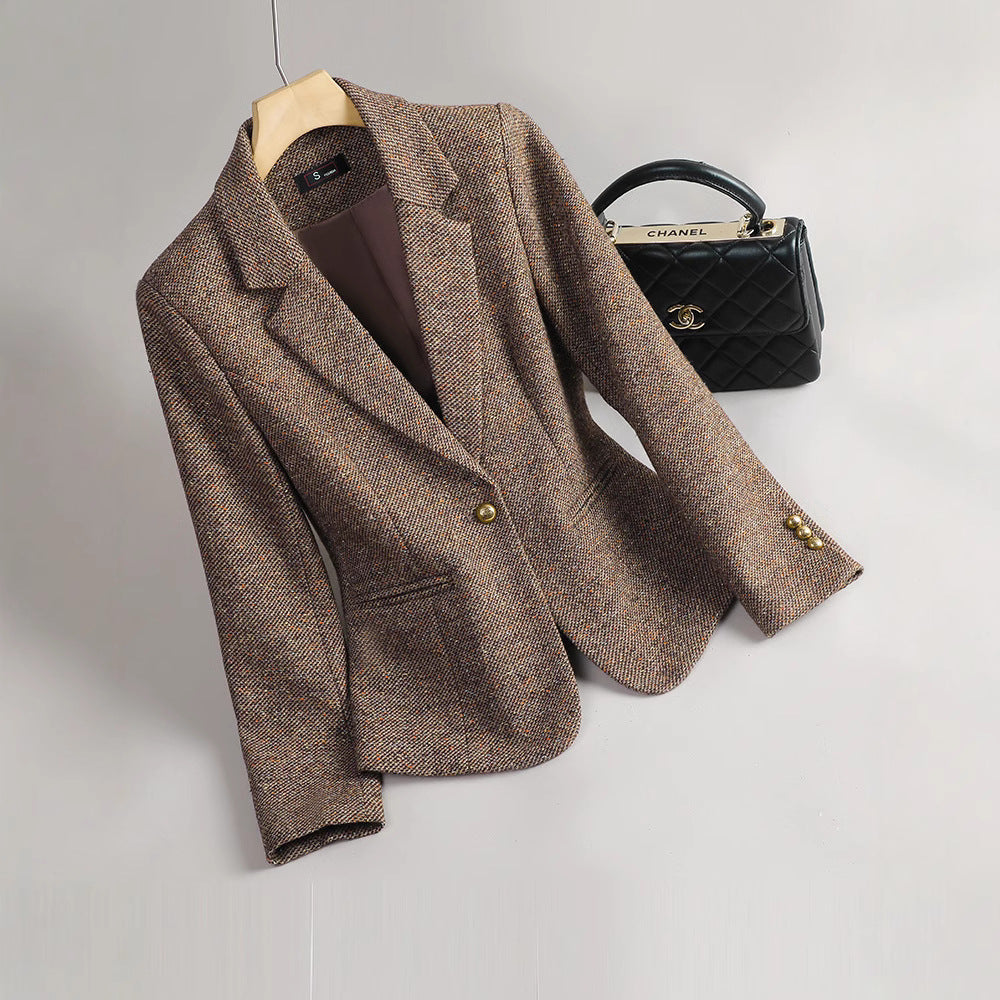 Women’s Blazer – Tailored Fit – Notched Lapel – Rose Embellishment