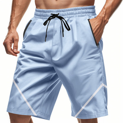 Men’s Athletic Shorts – Quick Dry Lightweight Fabric – Loose Fit – Knee Length – Zipper Pockets