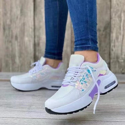 Women’s Orthopedic Athletic Shoes – Breathable Mesh – Wedge Heel – Lace-Up Supportive Fit
