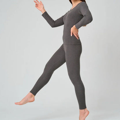 Women’s Lounge Set – Slim Fit – Cotton Blend – Long Sleeve Top & Full-Length Pants