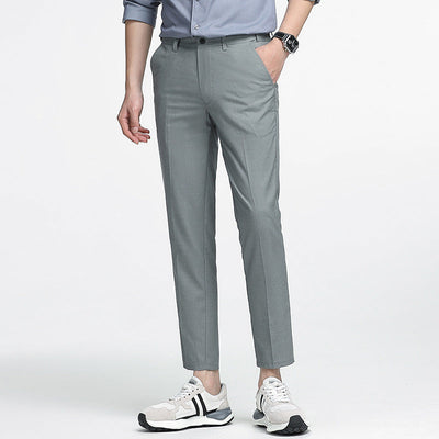 Men’s Cropped Trousers – Slim Fit – Straight Cut – Breathable Blend – Smart Casual