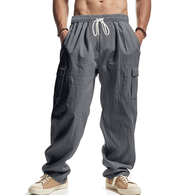 Men’s Cargo Pants – Relaxed Fit – Elastic Waist Multi-Pocket
