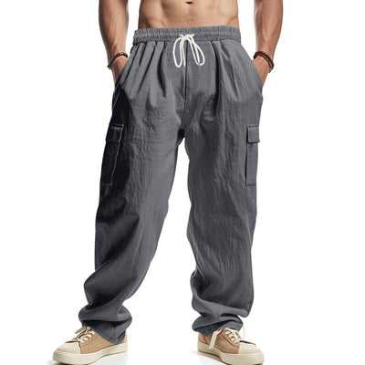 Men’s Cargo Pants – Relaxed Fit – Elastic Waist Multi-Pocket