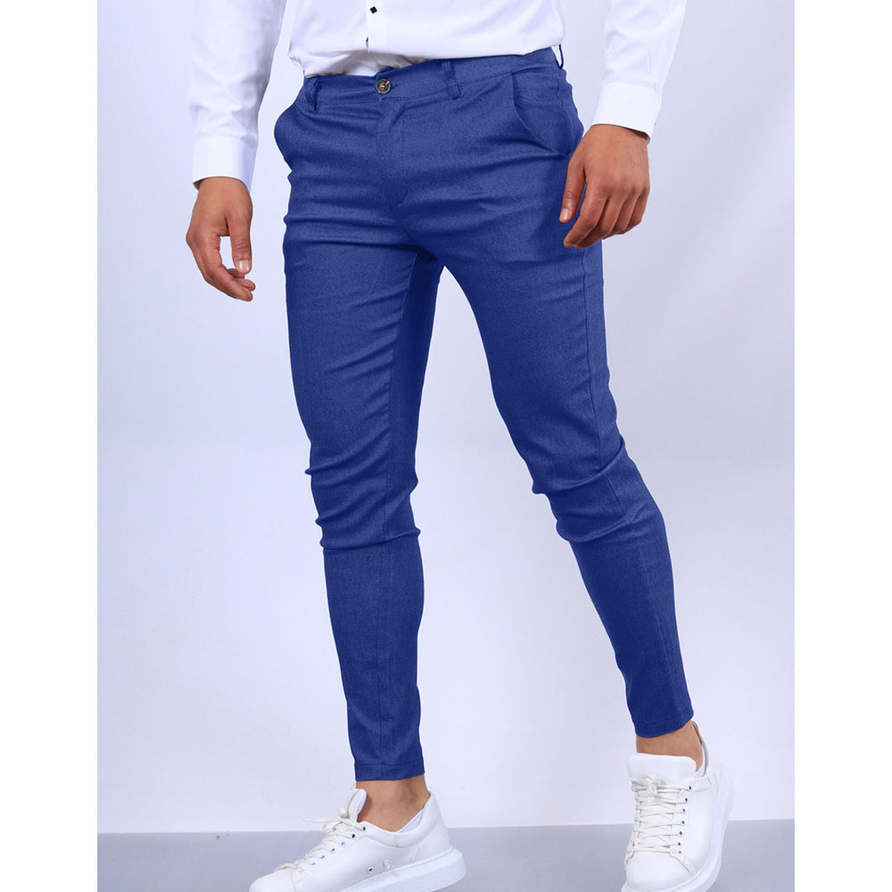Men’s Tailored Trousers – Slim Fit – Tapered Leg – Stretch Fabric – Smart Casual