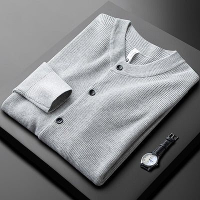 Men’s Cardigan – Slim Fit – Knit – Button Front – Ribbed Trim