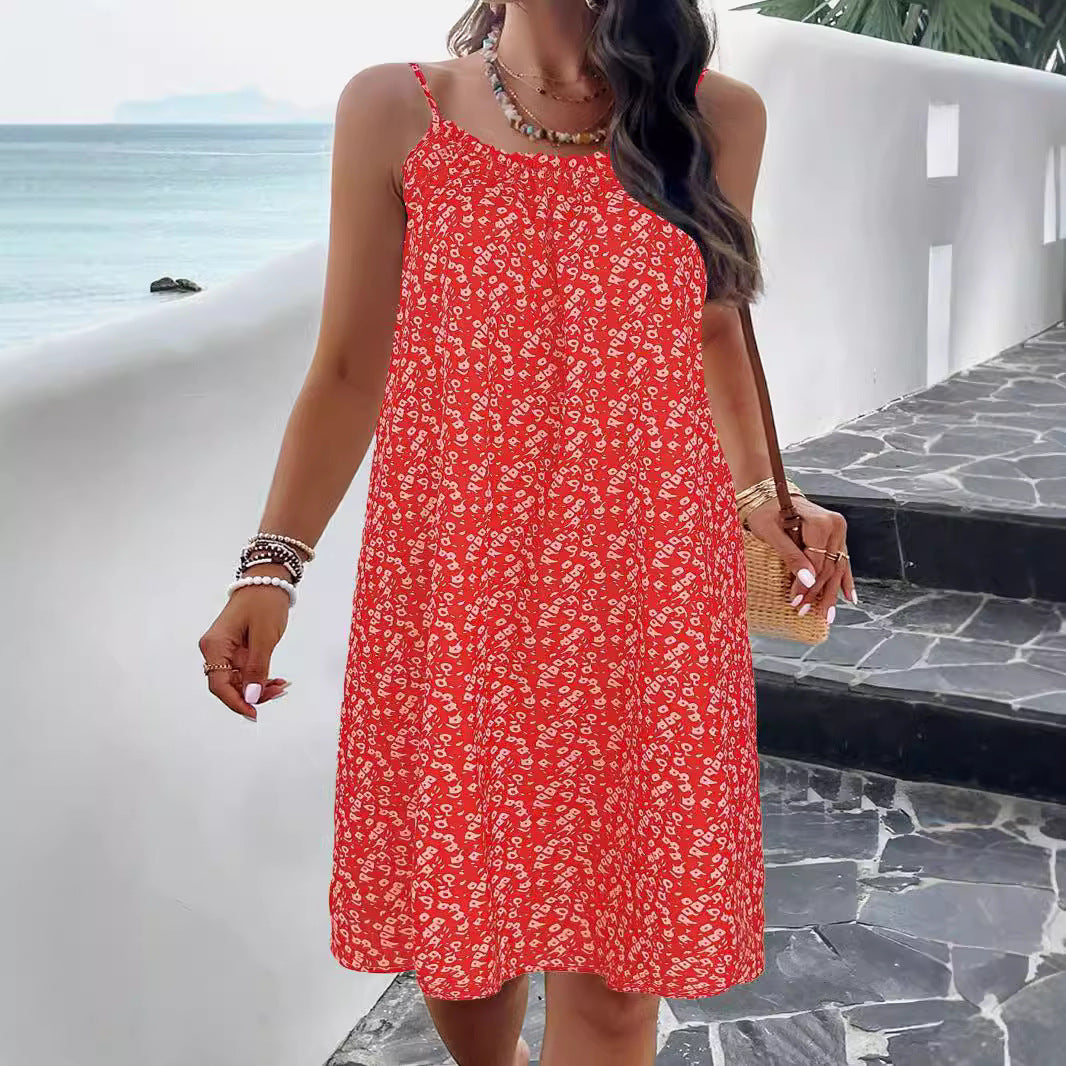 Women’s Swing Dress – Floral Print – Relaxed Fit – Knee Length