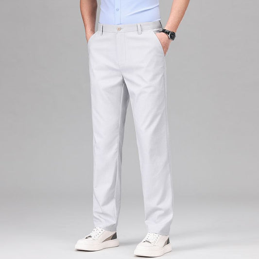 Men’s Straight-Leg Trousers – Tencel Linen Blend – Relaxed Fit – Breathable Lightweight