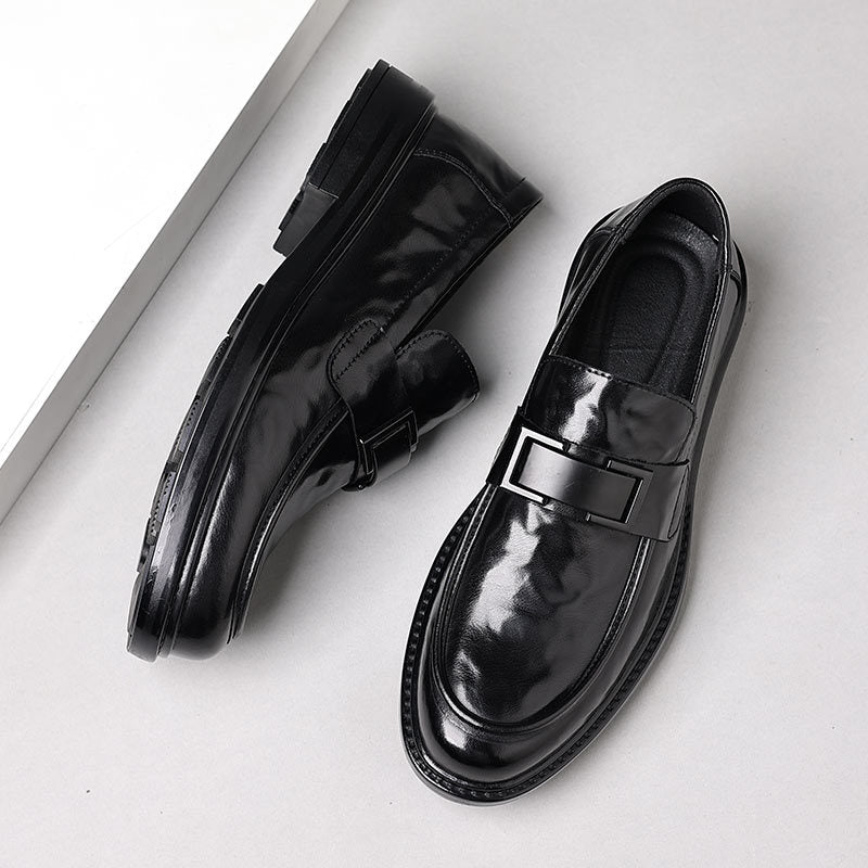 Men’s Leather Loafers – Slip-On – Pointed Toe – Polished Finish – Formal Shoe