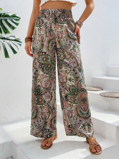 Women’s Wide-Leg Pants – Breathable Blend – Relaxed Fit – Elastic Waist – Full Length
