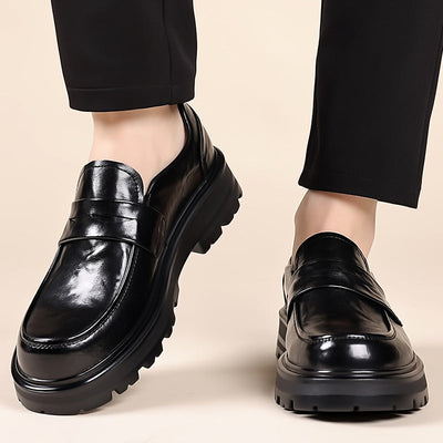 Men’s Leather Loafers – Slip-On Penny Strap – Moc Toe – Dress Comfort Sole