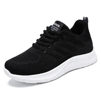 Women’s Sneakers – Flyknit Mesh – Lightweight Breathable – Cushioned Sole – Lace-Up