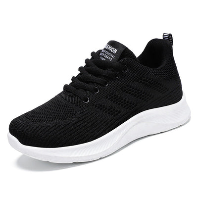 Women’s Sneakers – Flyknit Mesh – Lightweight Breathable – Cushioned Sole – Lace-Up