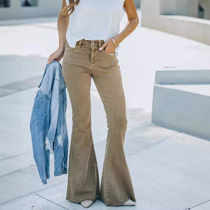 Women’s Bootcut Jeans – High Rise – Flared Leg – Stretch Denim – Full Length