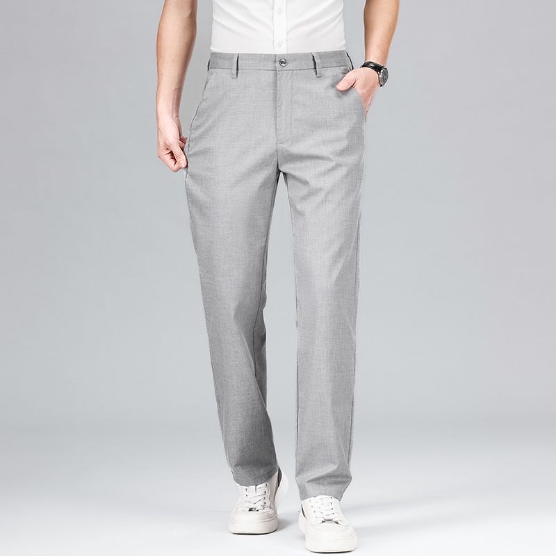 Men’s Straight-Leg Trousers – Tencel Linen Blend – Relaxed Fit – Breathable Lightweight