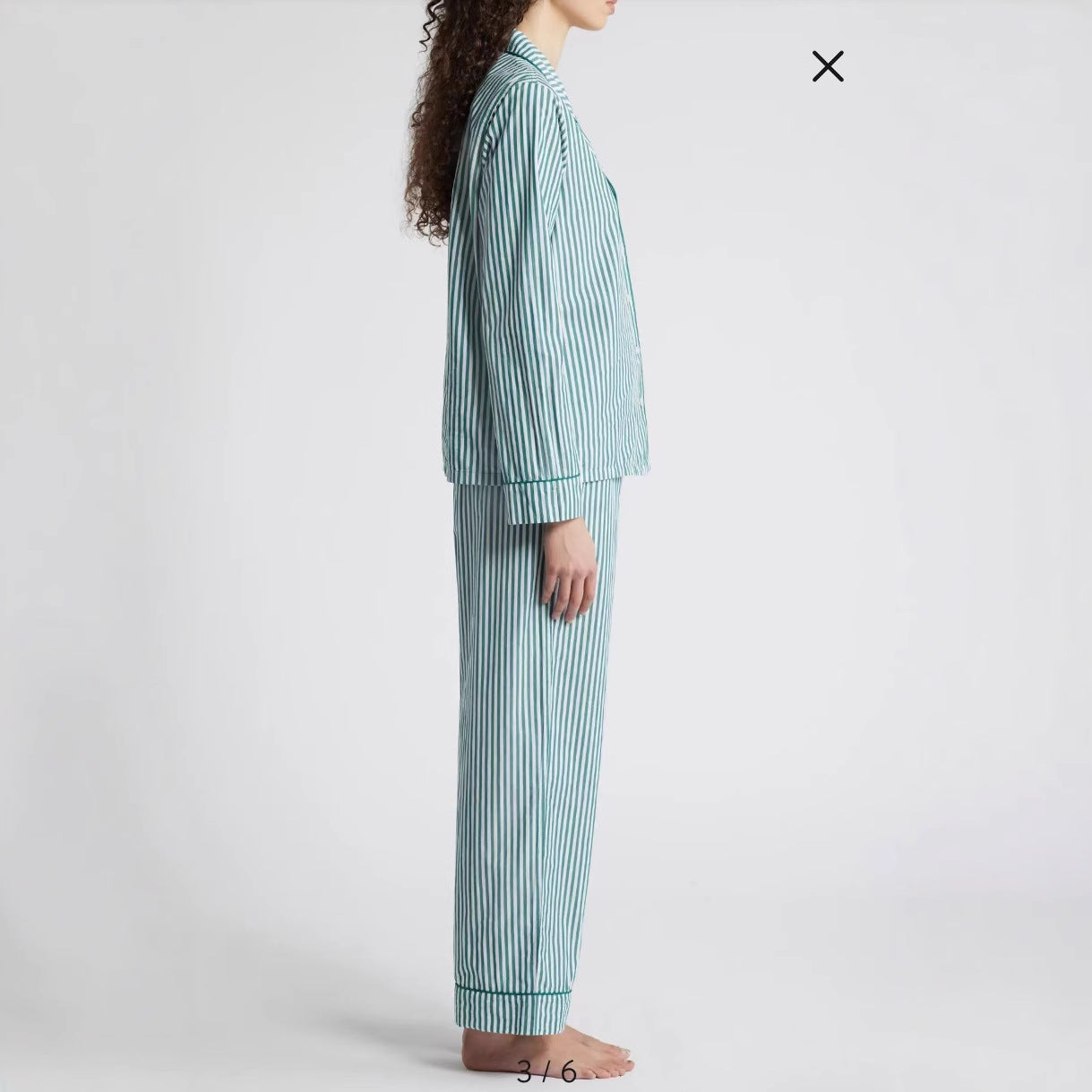 Women’s Loungewear Set – Cotton Blend – Relaxed Fit – Striped – Button Front – Drawstring Waist