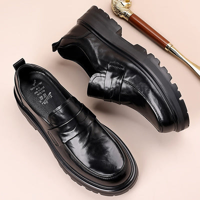 Men’s Leather Loafers – Slip-On Penny Strap – Moc Toe – Dress Comfort Sole