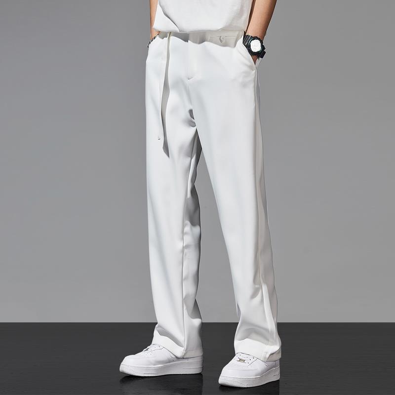 Men’s Trousers – Relaxed Fit – Straight Leg – Lightweight Soft Drape – Full Length