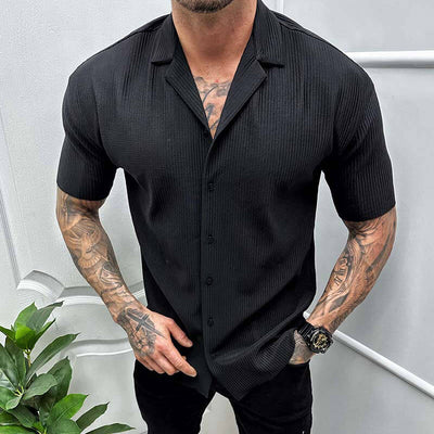 Men’s Short Sleeve Shirt – Regular Fit – Breathable Blend – Button Down Casual Style