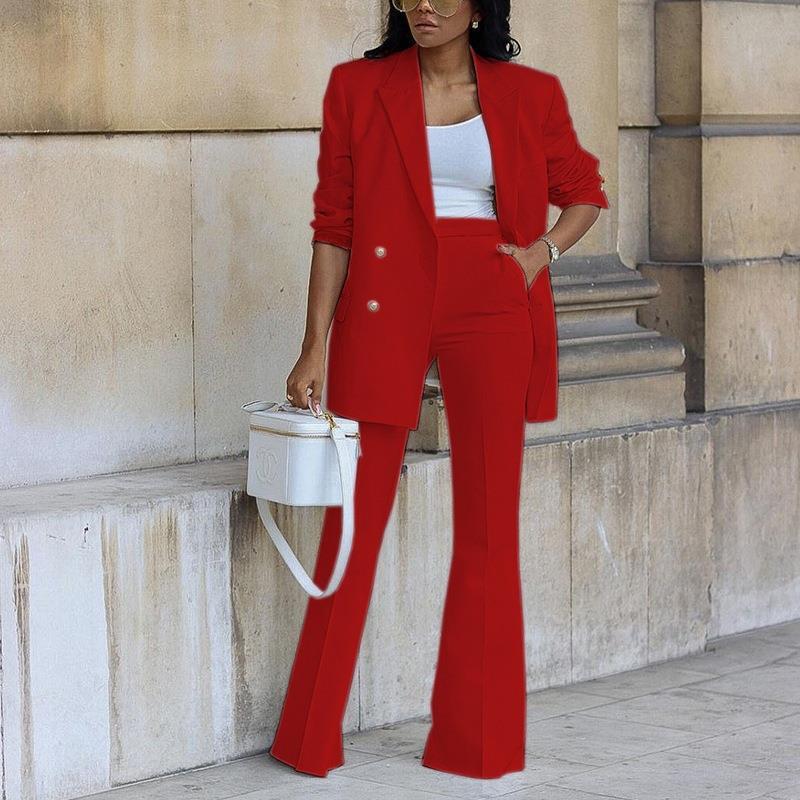 Women’s Blazer – Relaxed Fit – Double Breasted – Notched Lapel – Hip Length