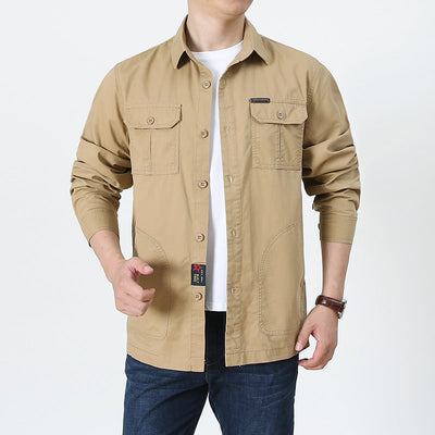 Men’s Shirt Jacket – Cotton Blend – Relaxed Fit – Button Down – Utility Pockets
