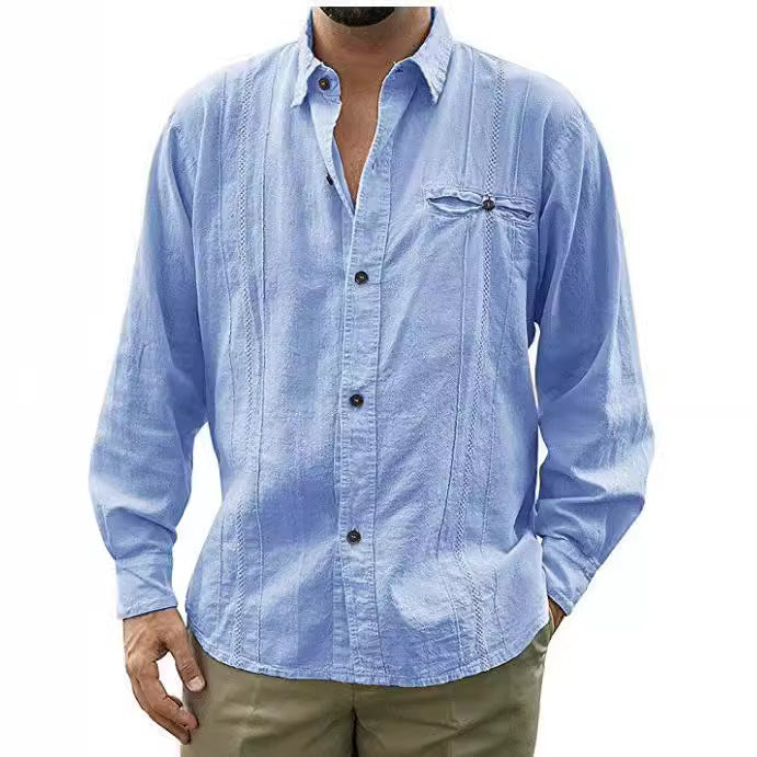 Men’s Shirt – Relaxed Fit – Long Sleeve – Button-Up – Chest Pocket