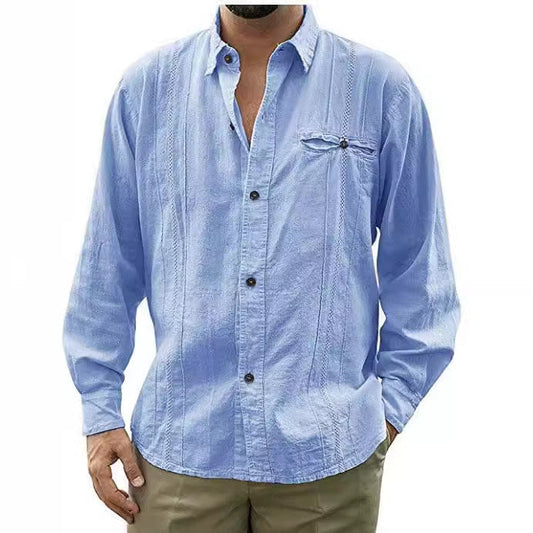 Men’s Shirt – Relaxed Fit – Long Sleeve – Button-Up – Chest Pocket