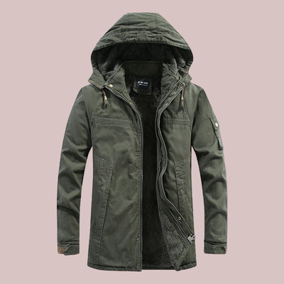 Men’s Hooded Jacket – Slim Fit – Mid Length – Fleece Lined – Outdoor Workwear