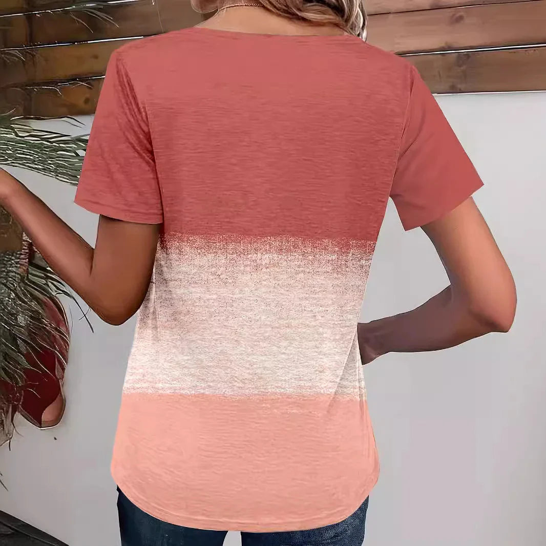 Women’s Short Sleeve Top – Square Neck – Flowing Fit – Soft Cotton Feel – Pleated Front