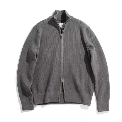 Men's Zip-Up Cardigan - High Neck - Full Sleeve - Classic Design