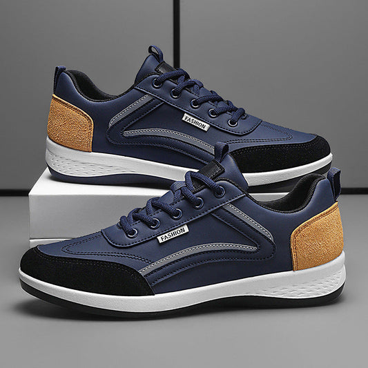 Men’s Sneakers – Low-Top Athletic Fit – Smooth & Suede-Like Panels – Lace-Up Design