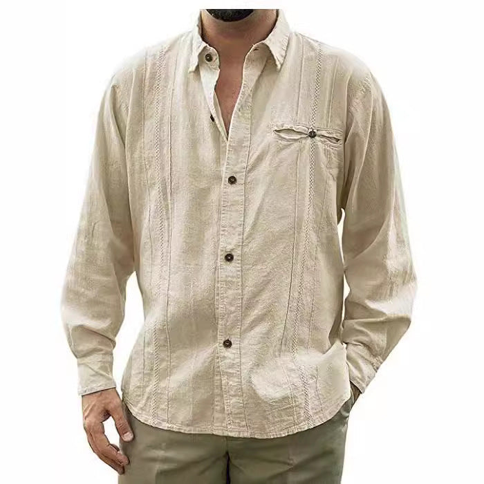 Men’s Shirt – Relaxed Fit – Long Sleeve – Button-Up – Chest Pocket