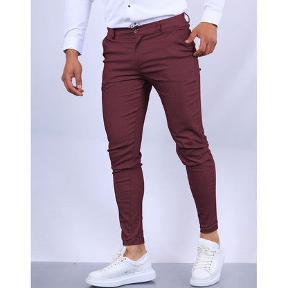 Men’s Tailored Trousers – Slim Fit – Tapered Leg – Stretch Fabric – Smart Casual