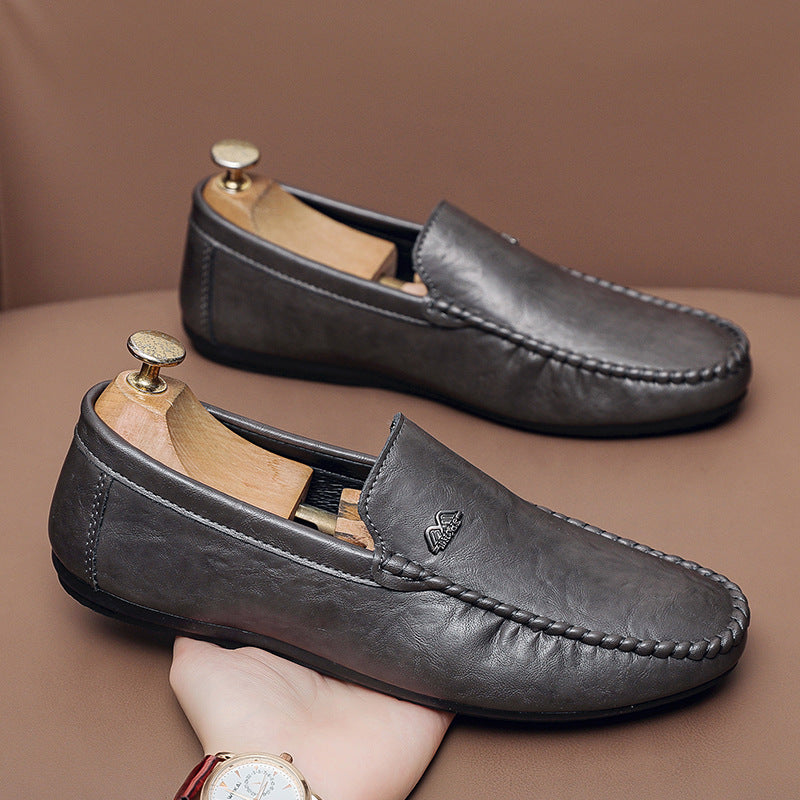 Men’s Leather Loafers – Slip-On – Rounded Toe – Hand-Stitched – Smart Casual Style