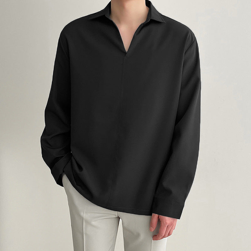 Men’s Pullover Shirt – Relaxed Fit – V-Neck Collar – Lightweight Breathable Fabric