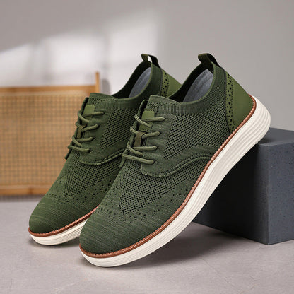 Men’s Dress Shoes – Knit Upper – Lace-Up – Cushioned Sole – Breathable Fit