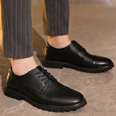 Men’s Derby Shoes – Leather – Cap Toe – Formal Fit – Rubber Sole – Classic Style