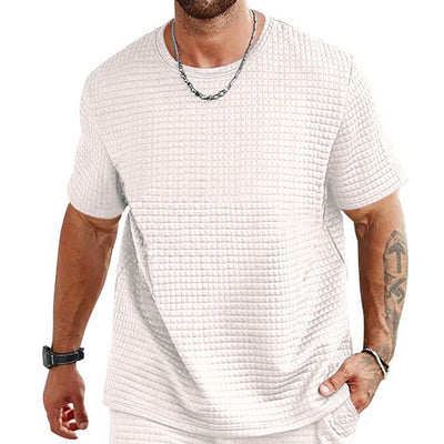 Men’s T-Shirt – Relaxed Fit – Textured Soft Knit – Breathable Crew Neck Casual Wear