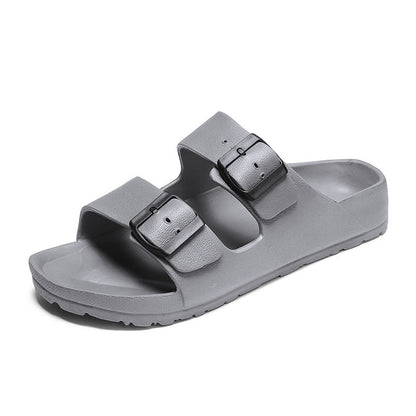 Men’s Sandals – Synthetic Leather – Open Toe – Adjustable Buckle Straps – Thick Sole
