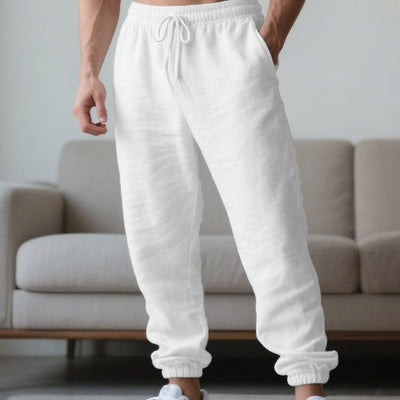Men’s Casual Trousers – Relaxed Fit – Lightweight Woven – Tapered Leg – Drawstring Waist