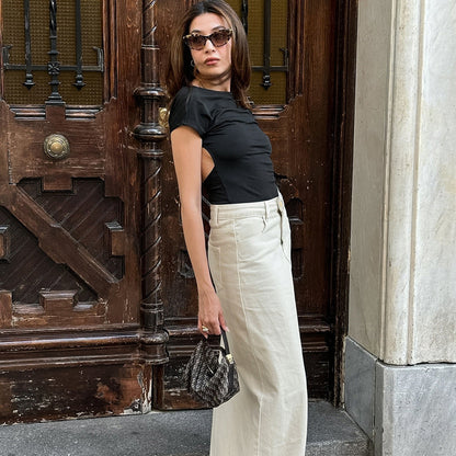 Women’s Midi Skirt – Slim Fit – High Waist – Front Split Tailored Style