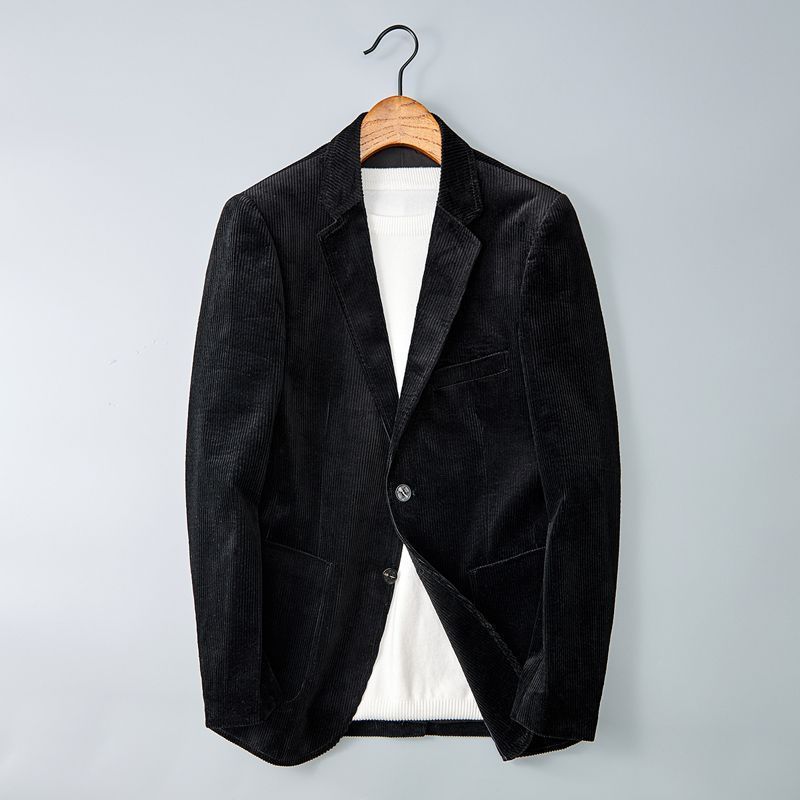 Men’s Corduroy Jacket – Structured Fit – Notched Lapel – Single-Breasted Smart Casual